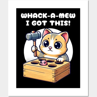 Classic Whack-A-Mew Kitten Toy Hammer Game Cute Cat Humor Posters and Art